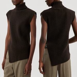 Holzweiler Rib Knit Wool Turtleneck Sweater Vest - Med - NWT